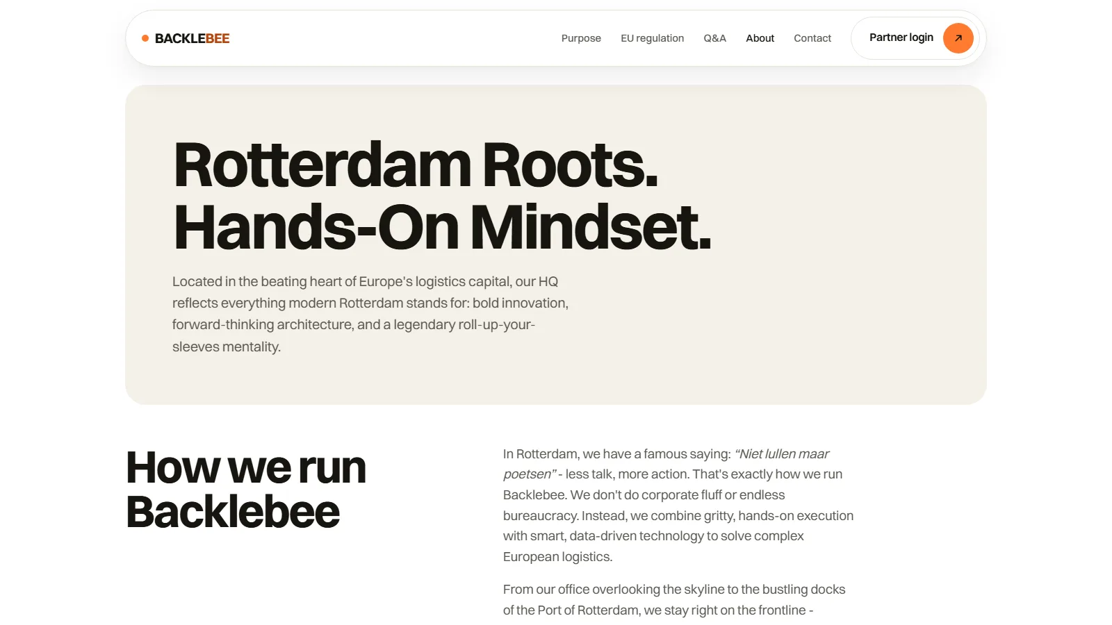 De over-pagina van Backlebee met de Rotterdamse vormen