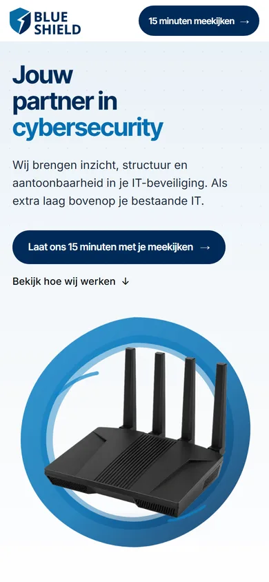 Blue Shield IT op een telefoon