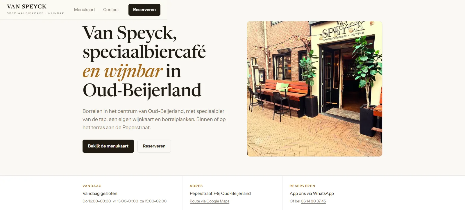 Website van Van Speyck