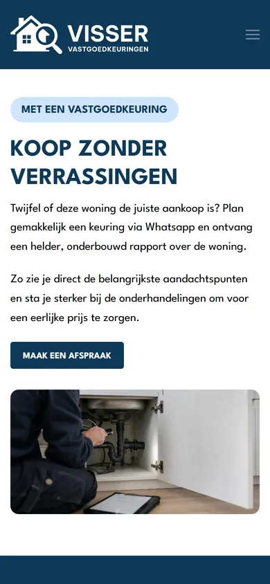 Visser Vastgoedkeuringen op een telefoon